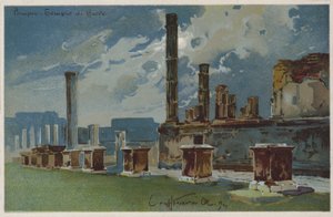 Pompei - Tempio di Giove (colour litho) da Italian School