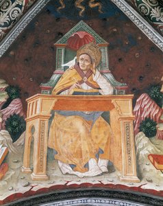 Papa Gregorio I, nella Cappella di Santa Margherita di Antiochia, volta del Santuario di Santa Maria Assunta da Italian School