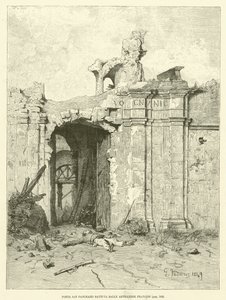 Porta San Pancrazio Battuta Dalle Artiglierie Francesi da Italian School