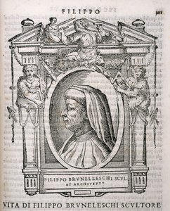 Ritratto di Filippo Brunelleschi (1377-1446) da Le vite de
