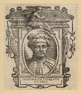 Ritratto di Gentile da Fabriano, pittore italiano, stile gotico internazionale, circa 1370-1427 da Italian School