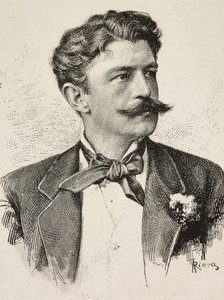 Ritratto di Herbert von Bismarck (1849-1904), politico tedesco, incisione di Riera da fotografia dei Fratelli Vianello, da L