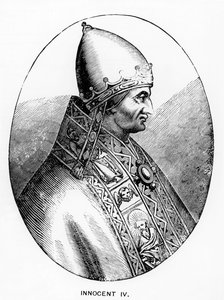 Ritratto di Papa Innocenzo IV (m.1254) illustrazione da Science and Literature in the Middle Ages and Renaissance, scritto e inciso da Paul Lacroix, 1878 da Italian School
