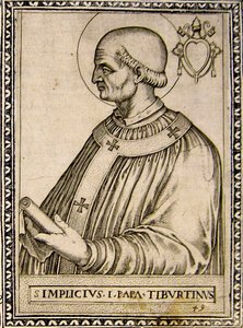 Ritratto di Papa Simplicio, c.1760 (incisione) da Italian School