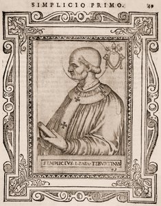 Ritratto di Papa Simplicio, c.1760 (incisione)