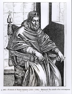 Ritratto di Papa Sisto V (1520-90) illustrazione da 