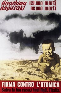 Manifesto di protesta contro la bomba atomica realizzato dal Comitato Nazionale dei Partigiani della Pace da Italian School