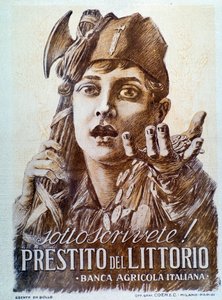 Manifesto di propaganda fascista per il prestito Littorio da Italian School