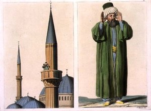 Muezzin pubblico e dettaglio, tavola 37 da Parte III, Volume I di 