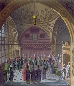 Ricevimento degli ambasciatori occidentali dal Gran Visir del Sultano a Costantinopoli, c.1820 da Italian School