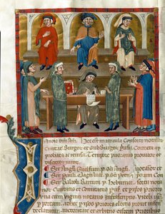 Rappresentazione di un ufficio studi notarili Pagina tratta dalla Matricola del Consorzio dei Notai di Perugia (ms. 972) (Registro dell
