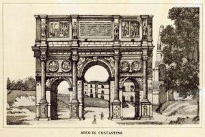 Roma: Arco di Costantino (litografia) da Italian School