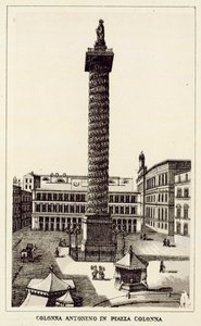 Roma: Colonna Antonina in Piazza Colonna da Italian School