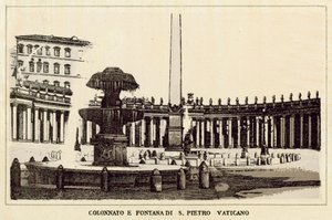 Roma: Colonnato e Fontana di San Pietro Vaticano da Italian School