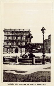 Roma: Fontana del Tritone in Piazza Barberini da Italian School