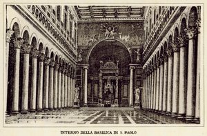 Roma: Interno della Basilica di San Paolo da Italian School
