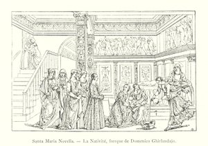 Santa Maria Novella, La Natività (incisione) da Italian School