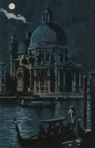 Santa Maria della Salute (colour litho) da Italian School