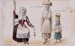 Costumi sardi da Tissi, stampa ms. 257, Collezione Cominotti da Italian School