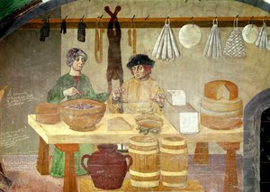 Venditori di salsicce e formaggi
