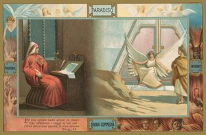 Scena dalla Divina Commedia di Dante (cromolito) da Italian School