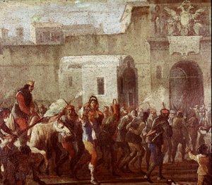 Scena di punizione dei ladri al tempo di Masaniello (dettaglio)
