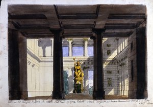 Scenografia per "Poliuto", Teatro Comunale, Faenza, 1857 da Italian School
