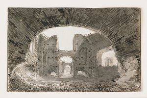 Schizzo delle Terme di Caracalla, inizio XIX secolo da Italian School