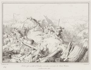 Sortita degli assediati di Candia sostenuta e animata da Sante Barbaro da Italian School