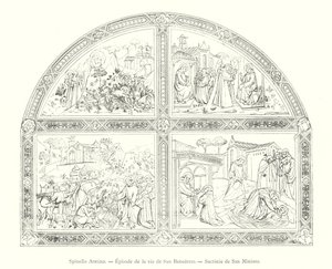 Spinello Aretino, Episodio della vita di San Benedetto, Sagrestia di San Miniato (incisione) da Italian School