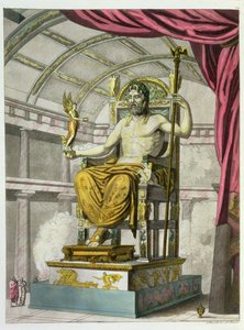 Statua di Giove in un tempio, da Costumi dei Romani, inciso da Angelo Biasioli, c.1805-20