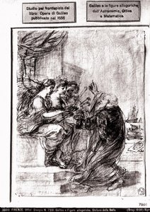 Studio per la pagina del titolo delle opere raccolte di Galileo, 1656 da Italian School