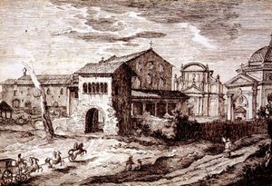 La basilica di San Lorenzo, Roma da Italian School