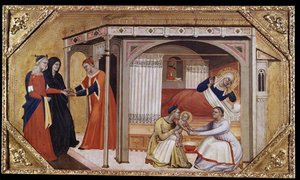 La nascita della Vergine, XIV secolo da Italian School