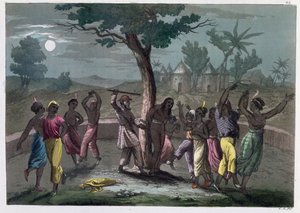La Danza del Mombo-Jombo, secondo i viaggi di Mungo Park, da Una Storia del Costume di J. Ferrario, pubblicata a Milano c.1820