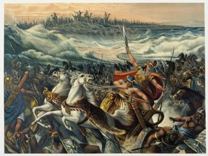 Gli Egiziani che annegano nel Mar Rosso - in "Aurea Bibbia classica: storia della rivelazione divina nell