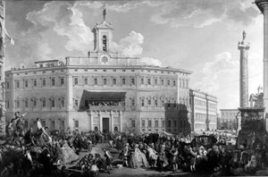 La lotteria in Piazza Montecitorio, di Paolo Panini, XVIII secolo da Italian School