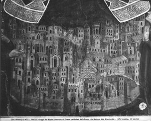 La Madonna della Misericordia, dettaglio della città di Firenze da Italian School
