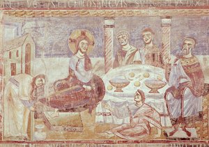 Il Pasto a Casa di Simone il Fariseo, Scuola di Monte Cassino, c.1087 da Italian School