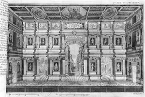 Il Teatro Olimpico a Vicenza, progettato da Andrea Palladio (1508-80) da Italian School