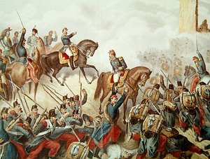 I piemontesi e i francesi alla battaglia di San Martino nel 1859 da Italian School