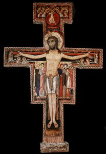 La croce di San Damiano, c.1100 (legno dipinto) da Italian School