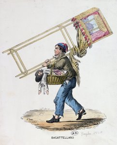 Il burattinaio errante, c.1840 da Italian School