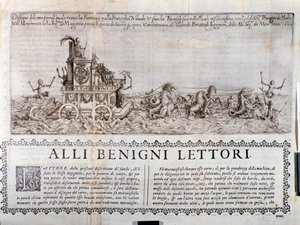 Il carro allegorico. Dalle Cronache che descrivono le celebrazioni organizzate a Mantova dal principe di Gonzaga