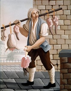 Il macellaio itinerante che vende teste di vitello da Italian School