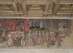 Il giuramento di fedeltà al primo capitano Luigi Gonzaga nel 1328 da Italian School