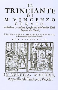 Frontespizio di un libro di cucina italiano, pub. Venezia, 1622 da Italian School