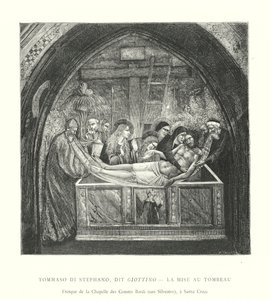 Tommaso di Stephano, detto Giottino, La Deposizione, Affresco della Cappella dei Conti Bardi, San Silvestro, a Santa Croce (incisione)