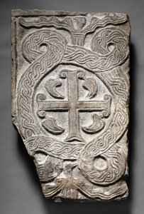 Pannello di transenna con una croce, lombardo, 700-800 da Italian School
