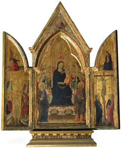 Trittico: Vergine Maria e Bambino con Santi, Angeli e la Crocifissione da Italian School